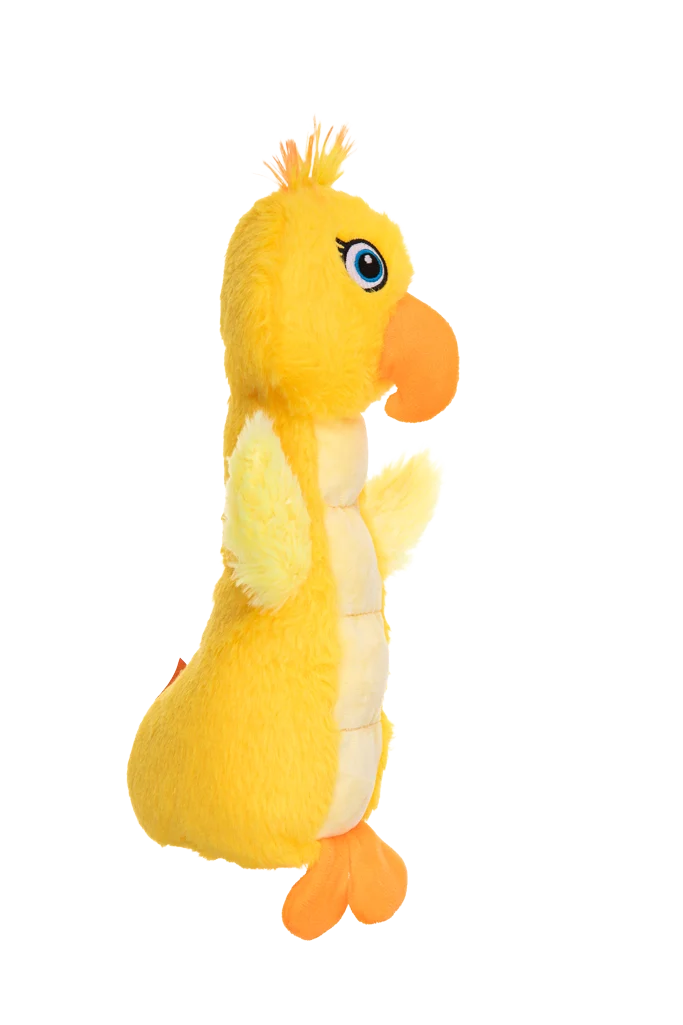 Peluche pour chien avec pouic intégré et couineur – Growl Belly Burdz Sunny le canari – Image 3