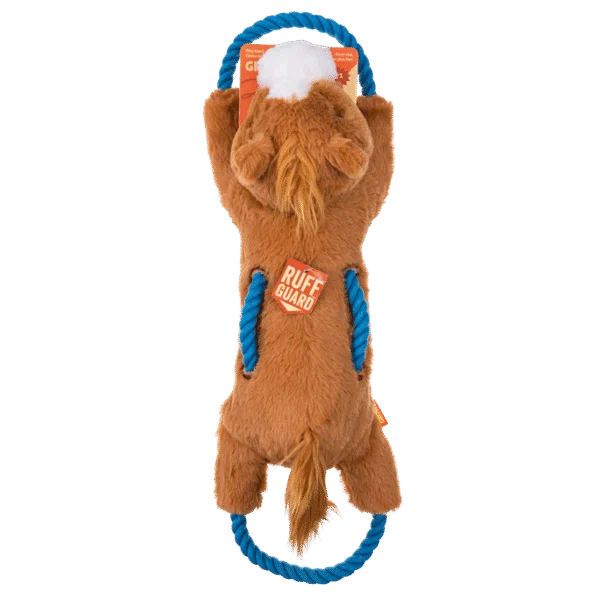 Jouet à tirer pour chien avec corde continue et grand couineur – Growl Haystackerz Hayride le cheval