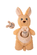 Peluche pour chien avec couineurs et 2 jouets cachés – Growl Sidekicks Kanga Joey – Image 2