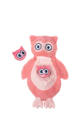 Peluche pour chien en peluche avec couineurs et 2 jouets cachés – Growl Sidekicks Hoot et Hootlet – Image 2