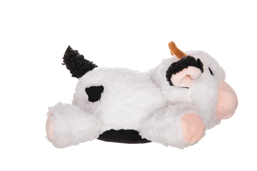 Peluche pour chien en sherpa avec grand couineur – Growl Fuzzaroos Coco la Vache – Image 2
