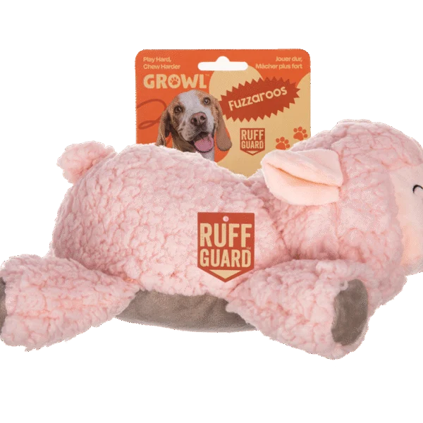 Peluche pour chien en sherpa avec grand couineur – Growl Fuzzaroos Lolly l’agneau