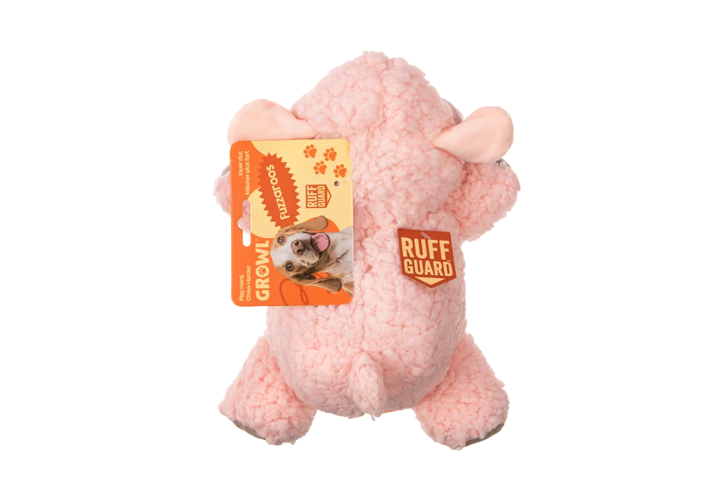 Peluche pour chien en sherpa avec grand couineur – Growl Fuzzaroos Lolly l’agneau – Image 4