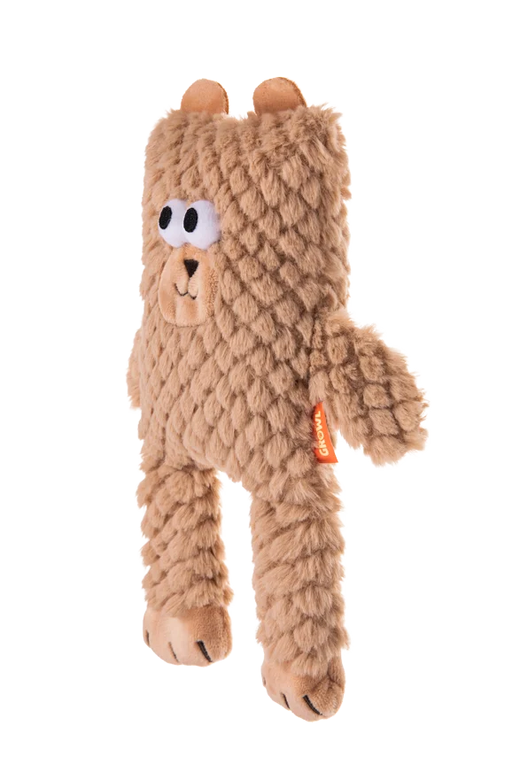Peluche pour chien en forme de cube avec couineur – Growl Block Heads Boxy l’ours – Image 3