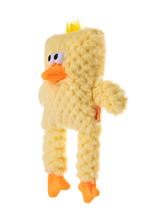 Peluche pour chien en forme de cube avec couineur – Growl Block Heads Cheepers le poussin – Image 3