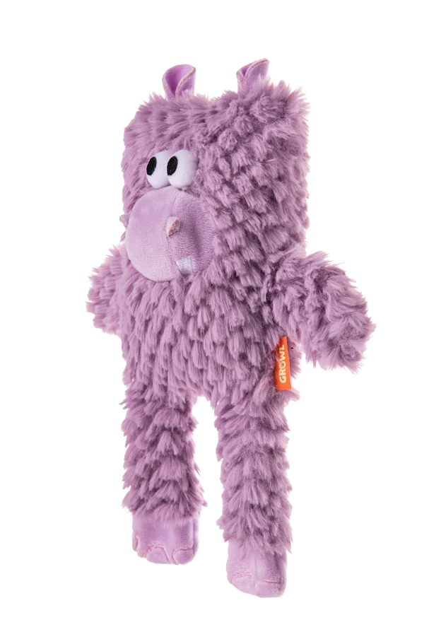 Peluche pour chien en forme de bloc avec couineur – Growl Block Heads Chompy l’hippopotame – Image 3