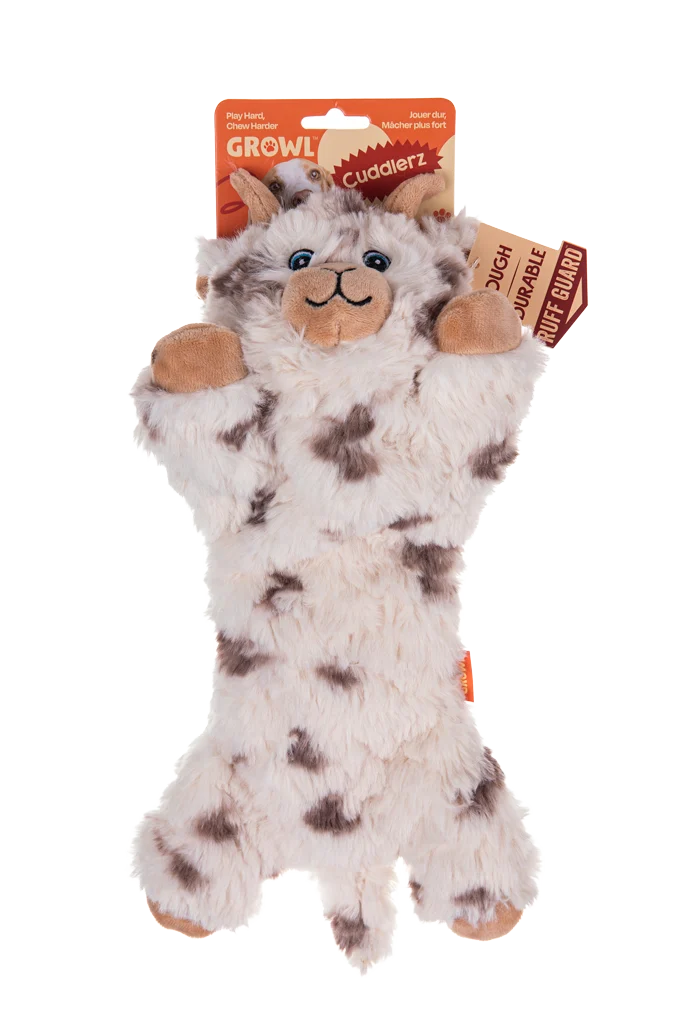 Peluche pour chien avec 5 couineurs et papier froissé – Growl Cuddlerz Nibblers la chèvre – Image 1