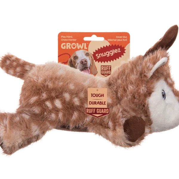 Peluche pour chien avec coutures renforcées – Growl Snugglez Daisy le Cerf