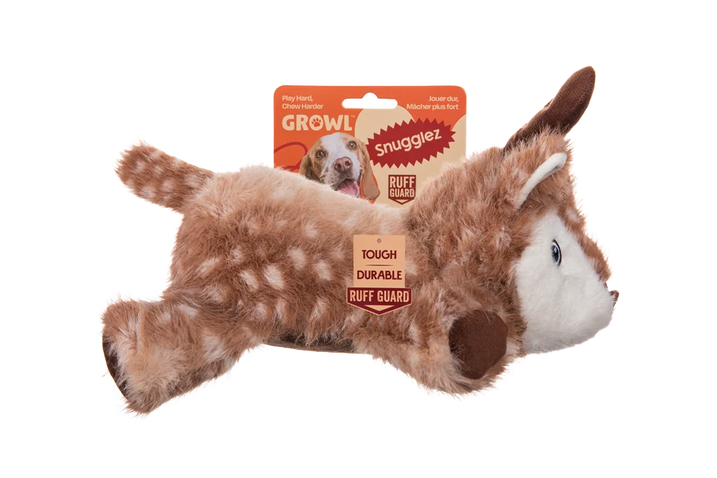 Peluche pour chien avec coutures renforcées – Growl Snugglez Daisy le Cerf – Image 1