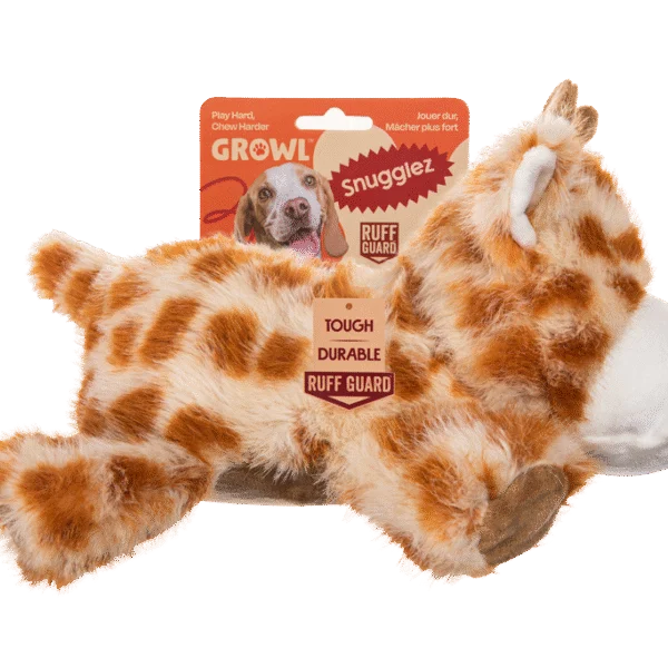 Peluche pour chien aux coutures solides – Growl Snugglez Glen la Girafe