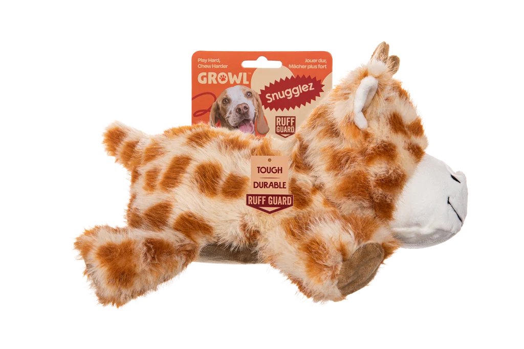 Peluche pour chien aux coutures solides – Growl Snugglez Glen la Girafe – Image 1