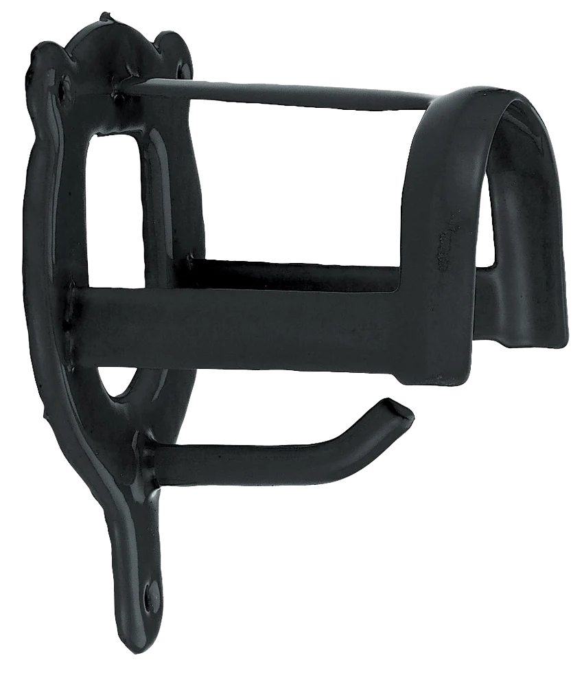 Porte licol en métal, modèle rond, noir – Image 1