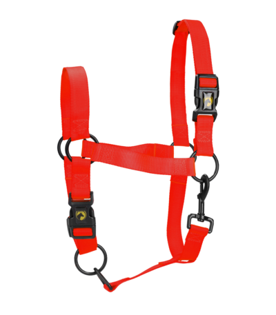 Licol en nylon avec muserolle réglable, rouge L – Excellent Essential