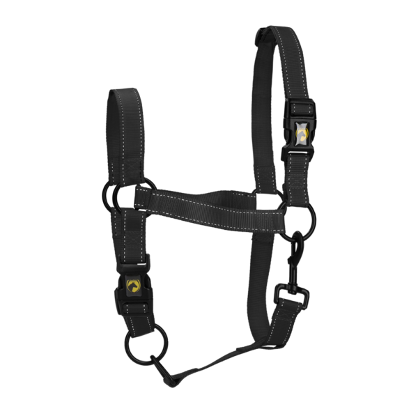 Licol avec boucle à clip et détails réfléchissants, noir, XS – Excellent Premium