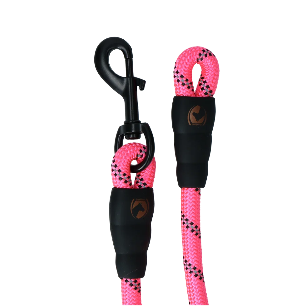 Longe de licol avec détails réfléchissants, rose, 2 m – Excellent Exclusive Reflective – Image 2