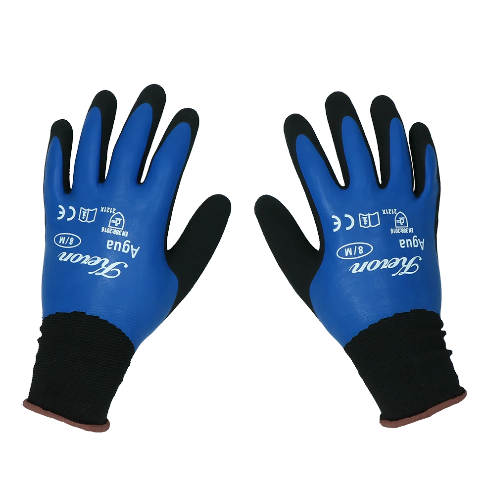 Gants de travail en nylon avec mousse de latex, résistants à l’eau, taille S (7) – Keron Fine-knit Agua – Image 1