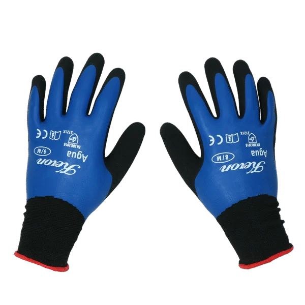 Gants de travail en nylon avec mousse de latex, résistants à l’eau, taille M (8) – Keron Fine-knit Agua