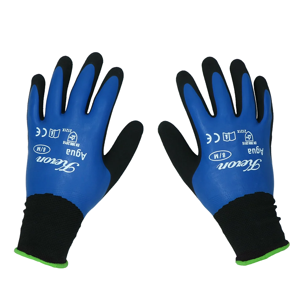 Gants de travail en nylon avec mousse de latex, résistants à l’eau, taille XL (10) – Keron Fine-knit Agua – Image 1