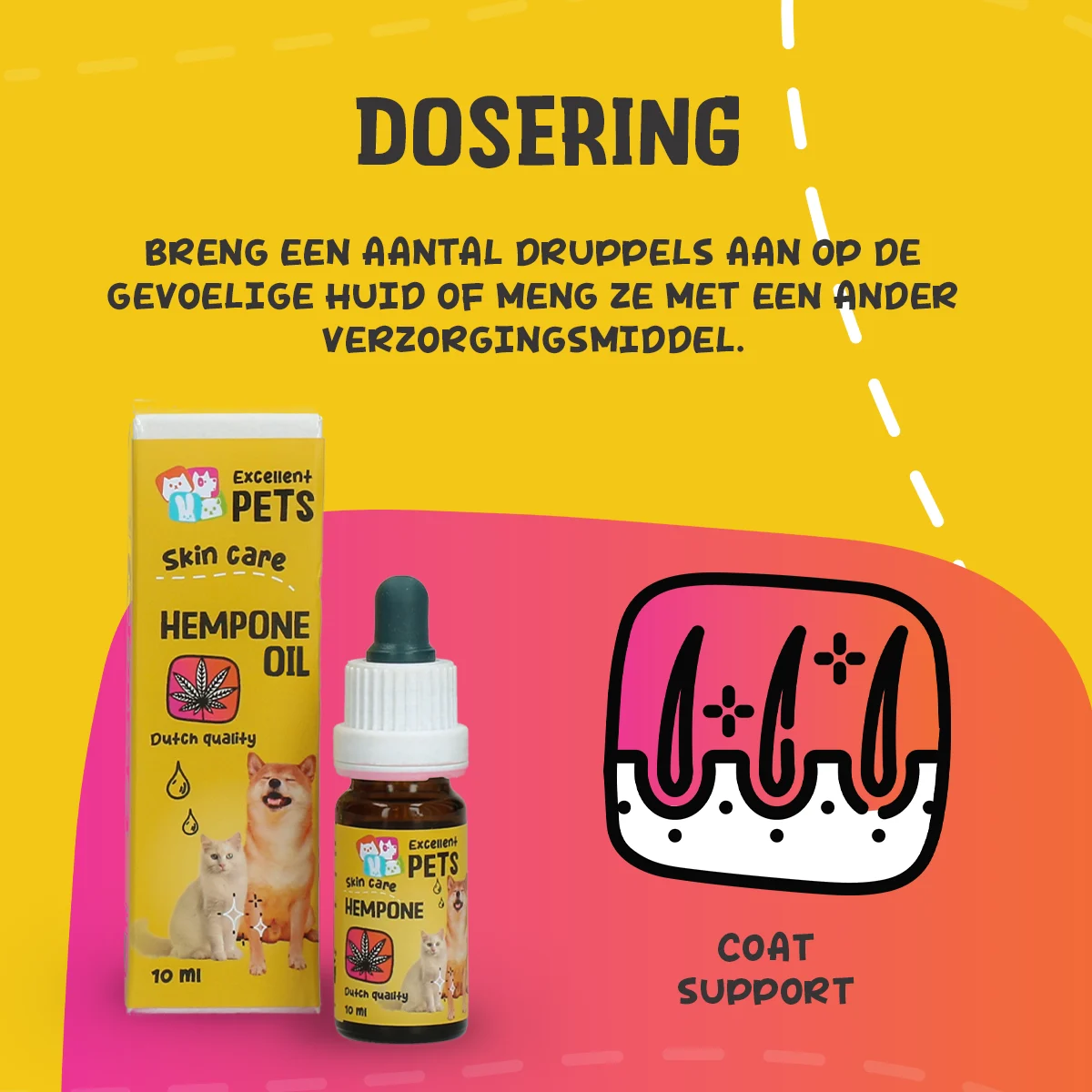 Huile de soin pour la peau des chiens à l’huile de graines de chanvre, 10 ml – Excellent Pets HempOne Oil – Image 5