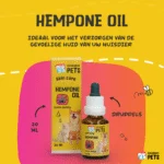Huile de soin pour la peau des chiens à l’huile de graines de chanvre, 20 ml – Excellent Pets HempOne Oil – Image 2