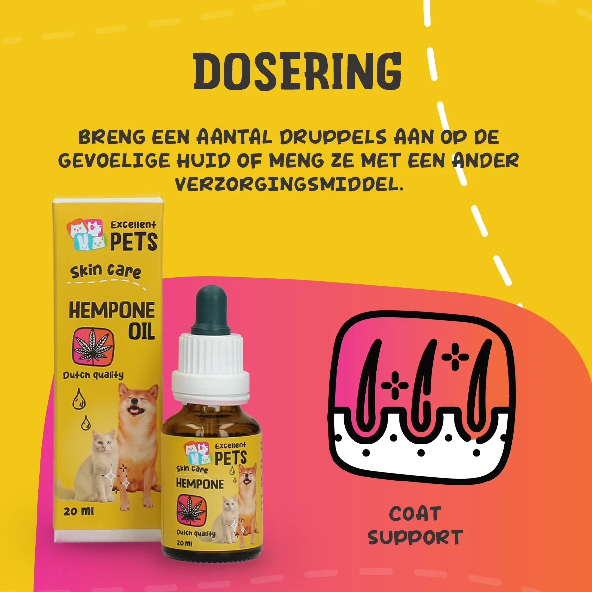 Huile de soin pour la peau des chiens à l’huile de graines de chanvre, 20 ml – Excellent Pets HempOne Oil – Image 5
