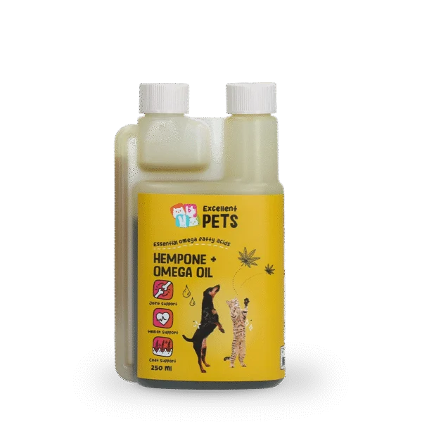 Mélange d’huiles pour chiens et chats à l’huile de graines de chanvre, 250 ml – Excellent Pets HempOne + Omega Oil