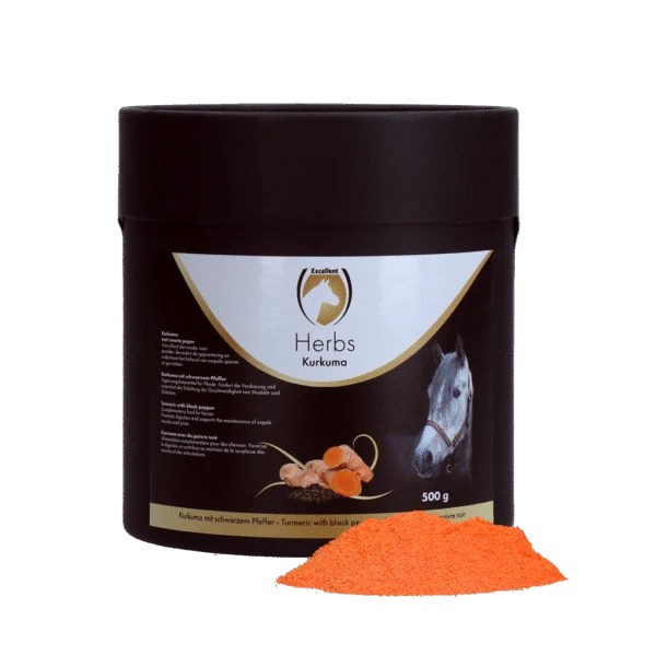 Curcuma pour chevaux avec poivre noir, 500 g – Excellent Horse Herbs Curcuma