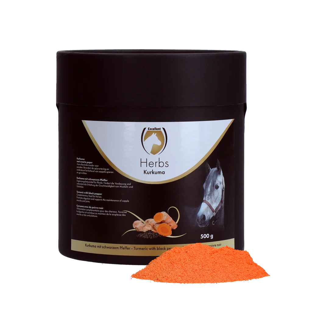 Curcuma pour chevaux avec poivre noir, 500 g – Excellent Horse Herbs Curcuma – Image 1