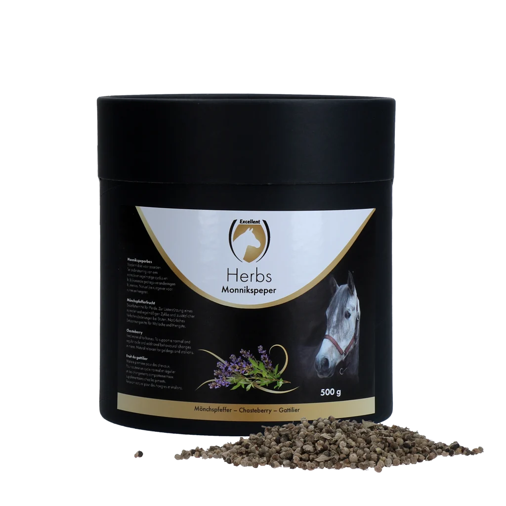 HERB020.png Gattilier pour chevaux, pour un cycle normal, 500 g – Excellent Horse Herbs Gattilier – Image 1