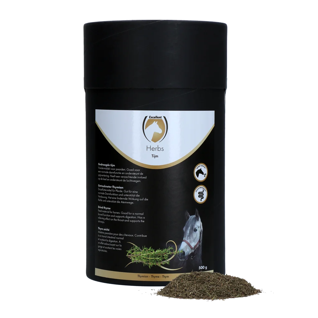 Thym pour chevaux, pour soutenir les voies respiratoires, 500 g – Excellent Horse Herbs Tijm – Image 1