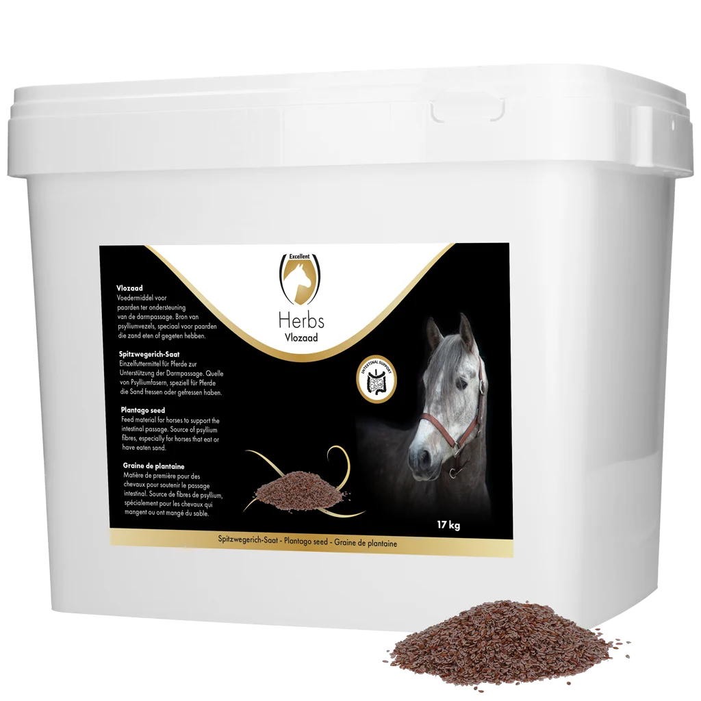 Graines de puce pour chevaux avec fibres de psyllium, 17 kg – Excellent Horse Herbs Graines de puce – Image 1