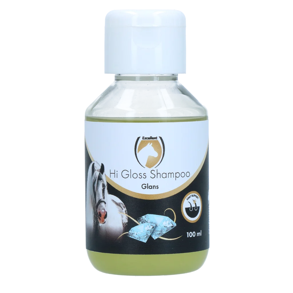 Shampooing pour chevaux pour un pelage brillant, 100 ml – Excellent Horse Hi Gloss Shampoo Original – Image 1