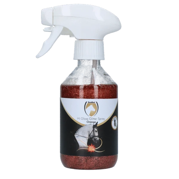 Spray pailleté pour le pelage, la crinière et la queue, 250 ml – Excellent Horse Hi Gloss Glitter Spray Orange