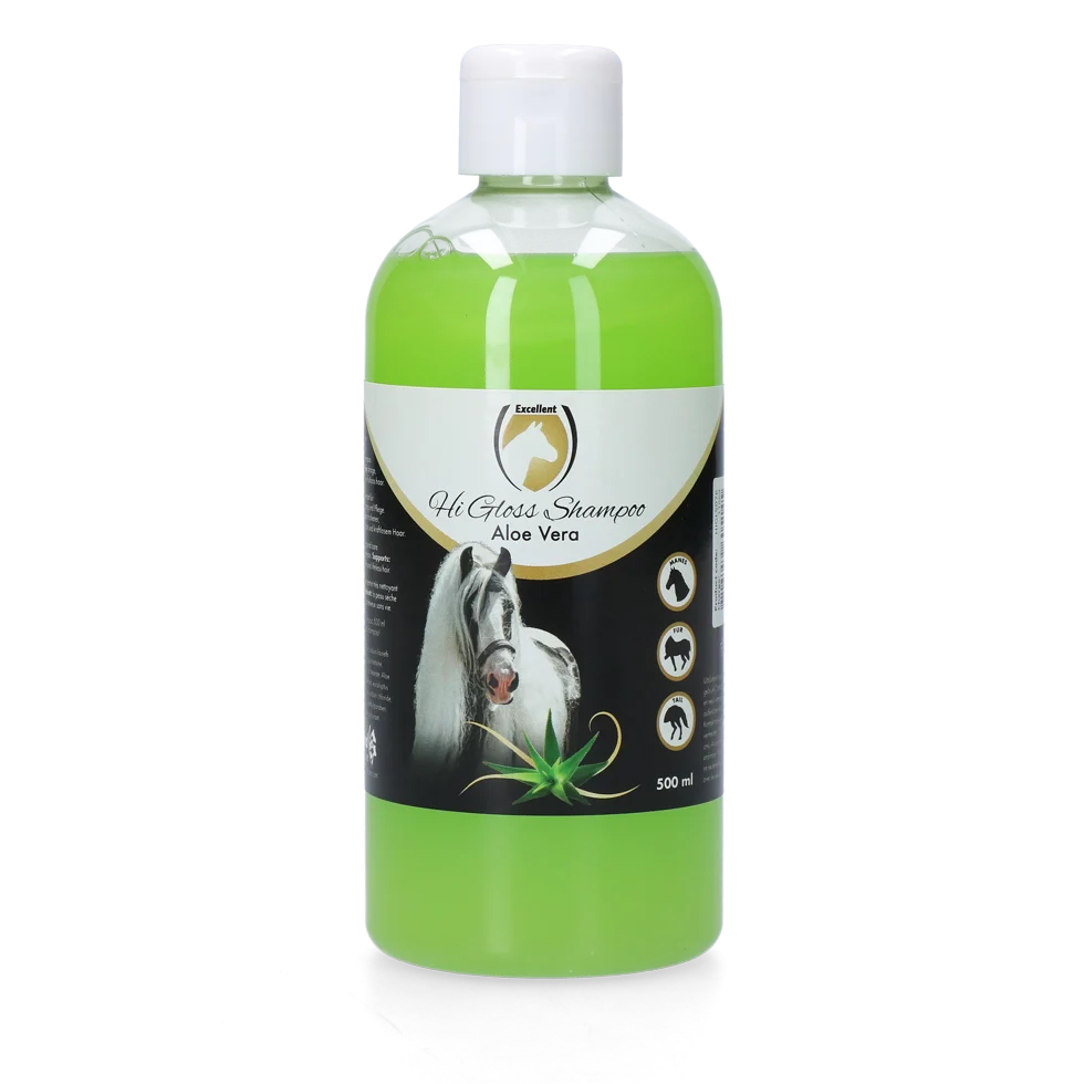 Shampooing pour chevaux pour faire briller, Aloe Vera, 500 ml – Excellent Horse Hi Gloss Shampoo – Image 1