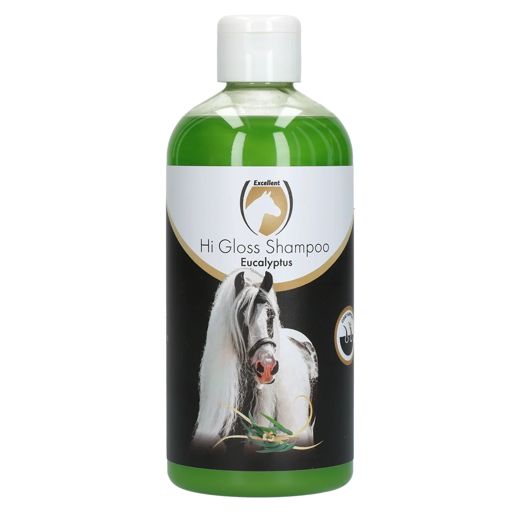 Shampooing pour chevaux pour un pelage brillant, 500 ml – Excellent Horse Hi Gloss Shampoo Eucalyptus – Image 1