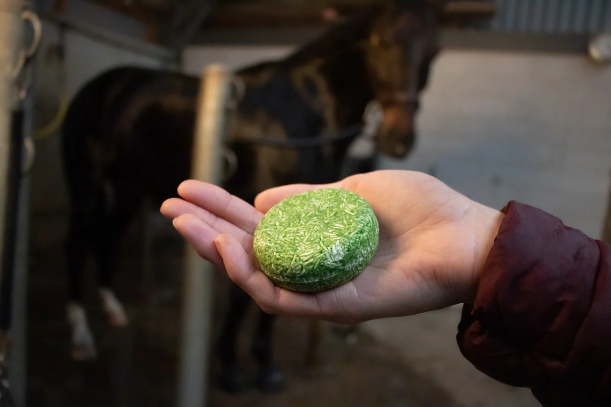 Shampoing solide pour chevaux avec après shampoing, à l’aloe vera, 60 g – Excellent Horse Hi Gloss Shampoo Bar – Image 3