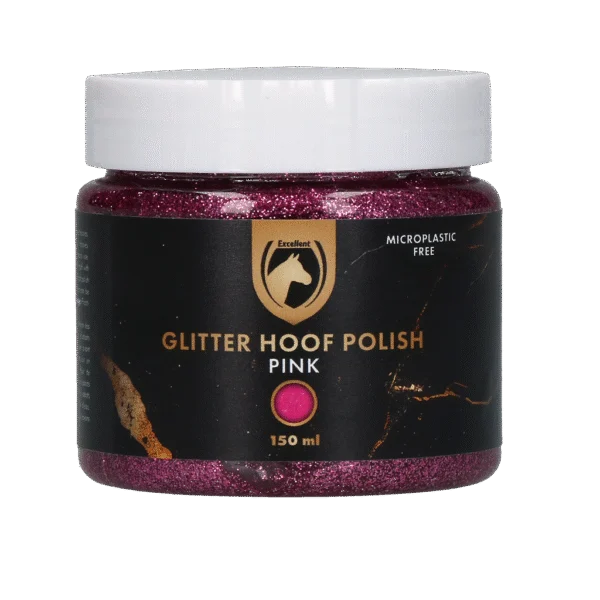 Vernis pailleté pour sabots rose, 150 ml – Excellent Horse Hi Gloss Glitter Hoof Polish