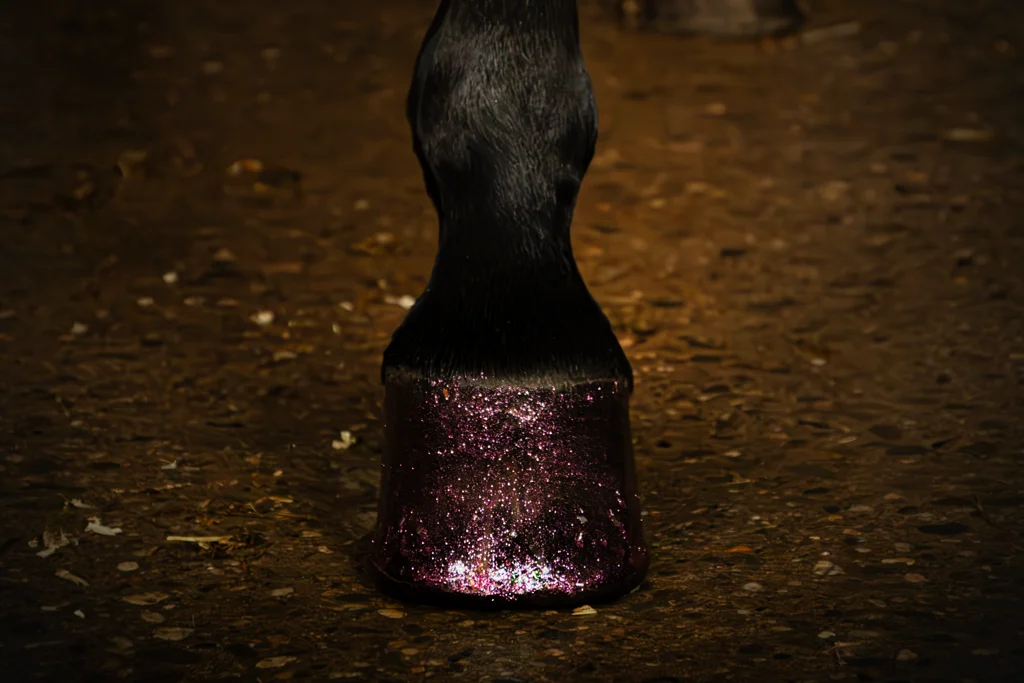 Vernis pailleté pour sabots rose, 150 ml – Excellent Horse Hi Gloss Glitter Hoof Polish – Image 2