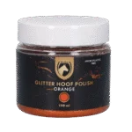 Vernis pailleté orange pour sabots, 150 ml – Excellent Horse Hi Gloss Glitter Hoof Polish