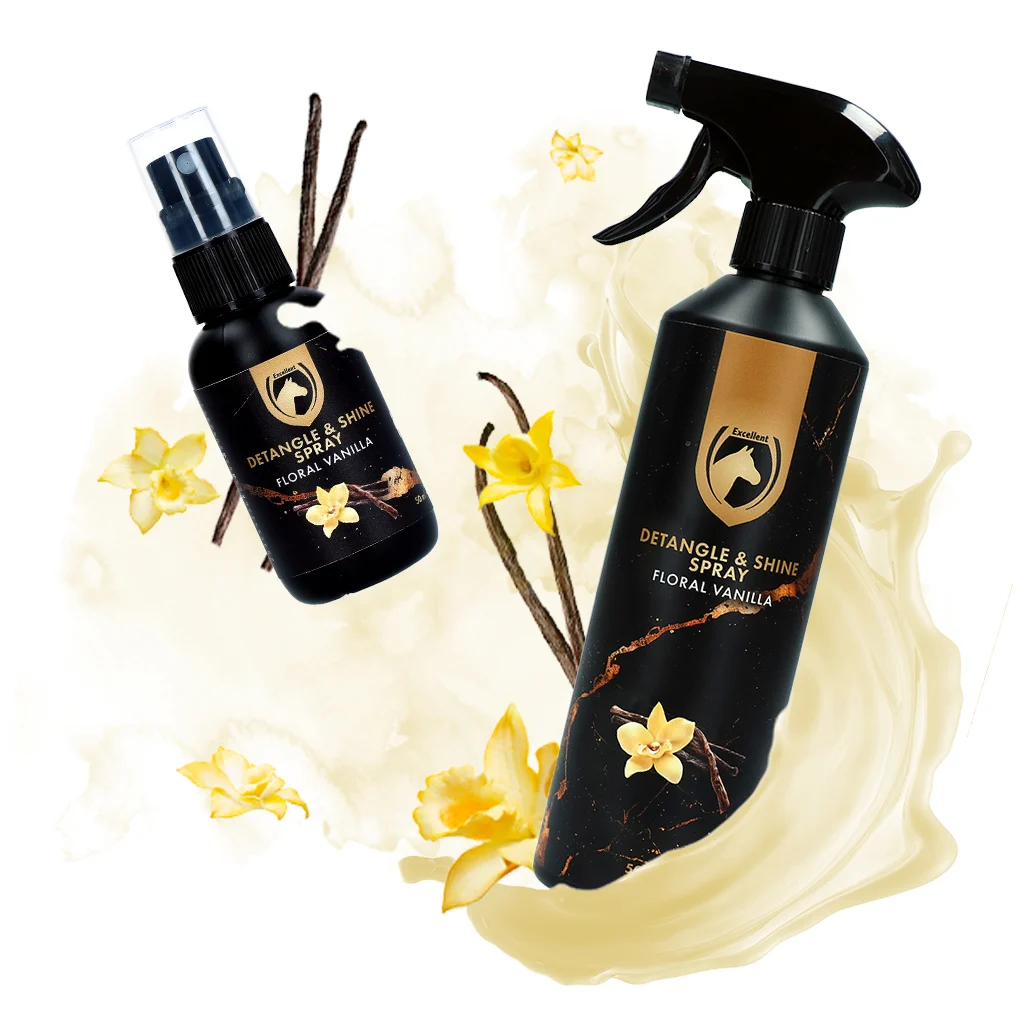 Spray démêlant pour crinière et queue, Floral Vanilla, 50 ml – Excellent Horse Detangle & Shine Spray – Image 2