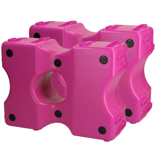 Blocs de cavaletti en plastique roses, 2 pièces, 40 x 30 x 15 cm – Vplast Cavaletti