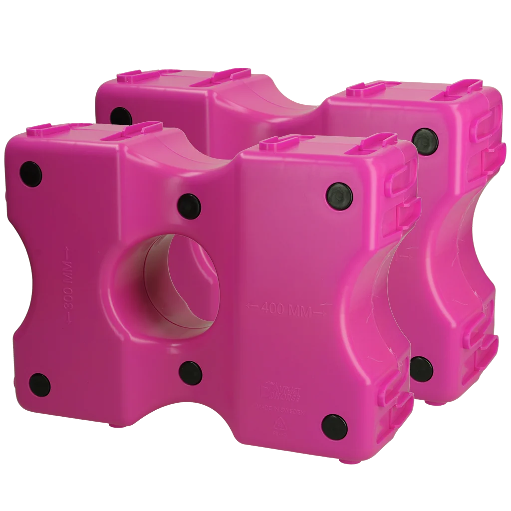 Blocs de cavaletti en plastique roses, 2 pièces, 40 x 30 x 15 cm – Vplast Cavaletti – Image 1