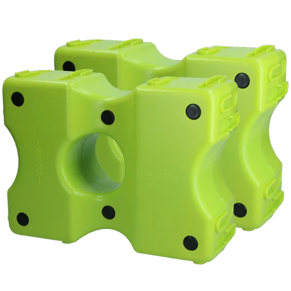 Blocs de cavaletti en plastique verts, 2 pièces, 40 x 30 x 15 cm – Vplast Cavaletti