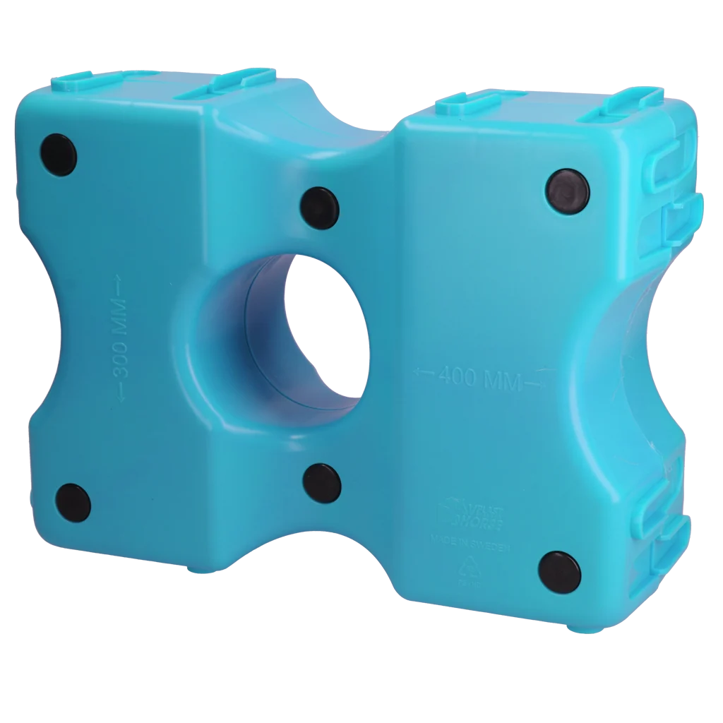 Blocs de cavaletti en plastique bleus, 2 pièces, 40 x 30 x 15 cm – Vplast Cavaletti – Image 2