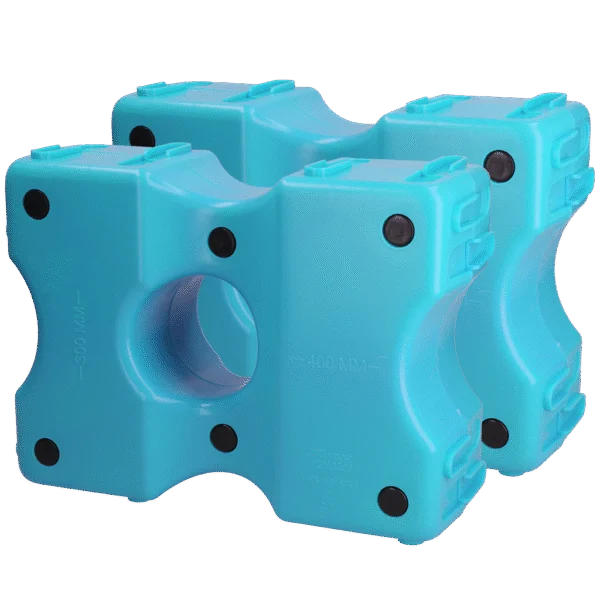 Blocs de cavaletti en plastique bleus, 2 pièces, 40 x 30 x 15 cm – Vplast Cavaletti
