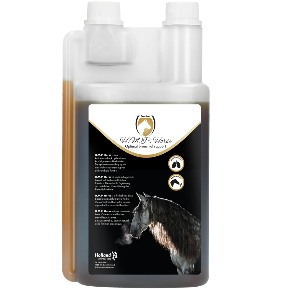 Complément pour les voies respiratoires des chevaux aux extraits de plantes, 1 l – Excellent Horse H.M.P. Liquid – Image 1