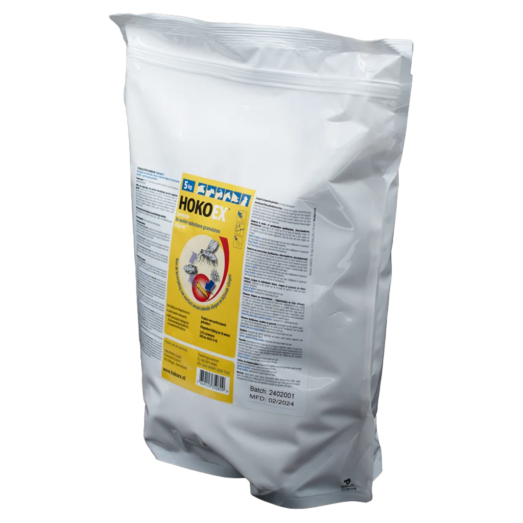 HOKO005.png Produit contre les larves de mouches pour bâtiments d’élevage, 5 kg – HokoEx – Image 1