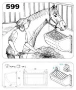 Râtelier à foin slow feeder pour chevaux avec grille en acier, 140 l – Image 3