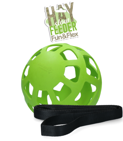 Balle à foin pour chevaux en caoutchouc naturel, verte, diamètre d’environ 22 cm – Hay Slow Feeder Fun & Flex