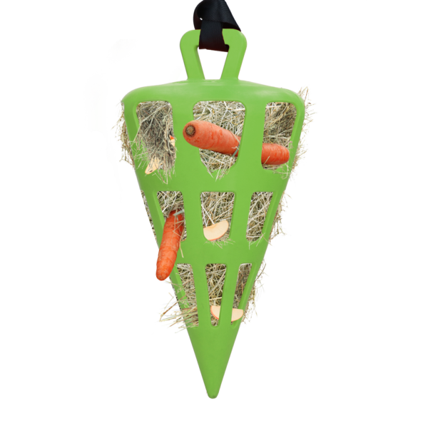 Slow feeder pour chevaux en caoutchouc naturel, vert – Hay Slow Feeder Fun & Flex Carrot
